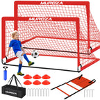 Kids Soccer Goals For Backyard Set, 2 Pack Of 6X4 Ft Portable Pop Up Soccer Nets With Soccer Ball, Agility Ladder, Cones, Comple