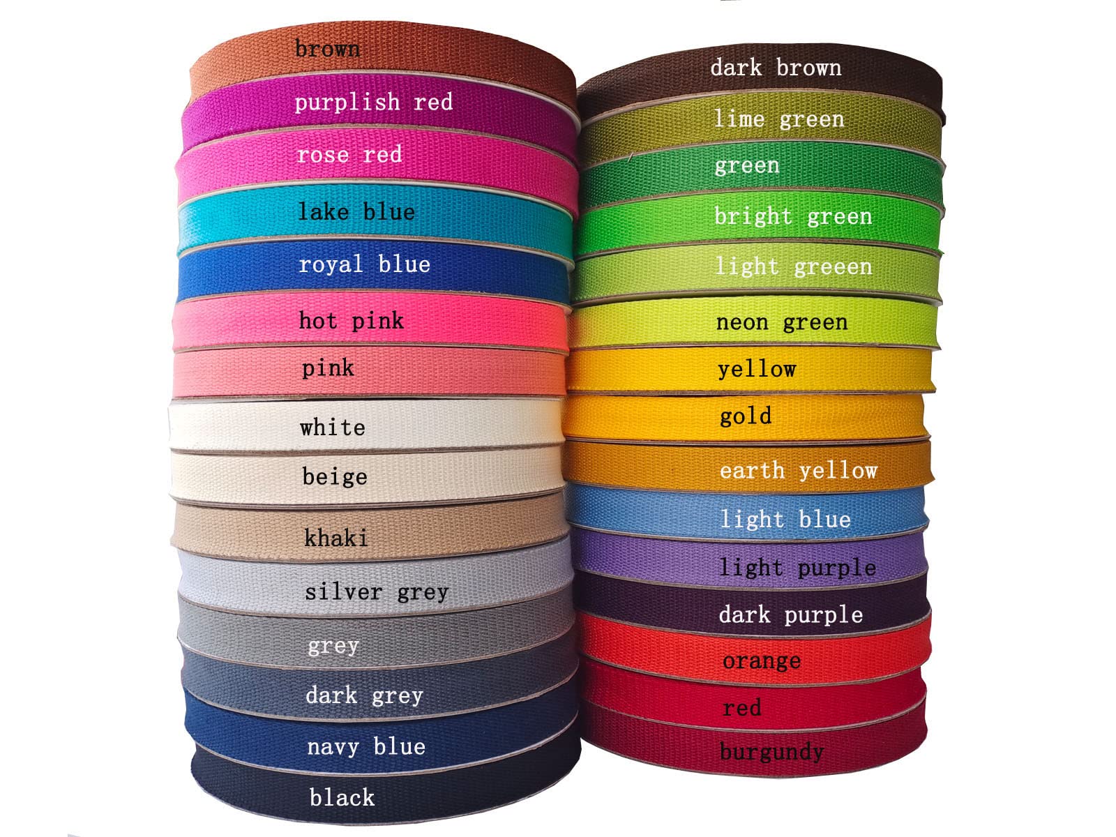 Cotton Webbing 1.5 Inch 48 Yards 24 Colors Mediumweight Polyester Cotton Webbing Strap For Cloth Tote Bags Leash Straps Crafts O