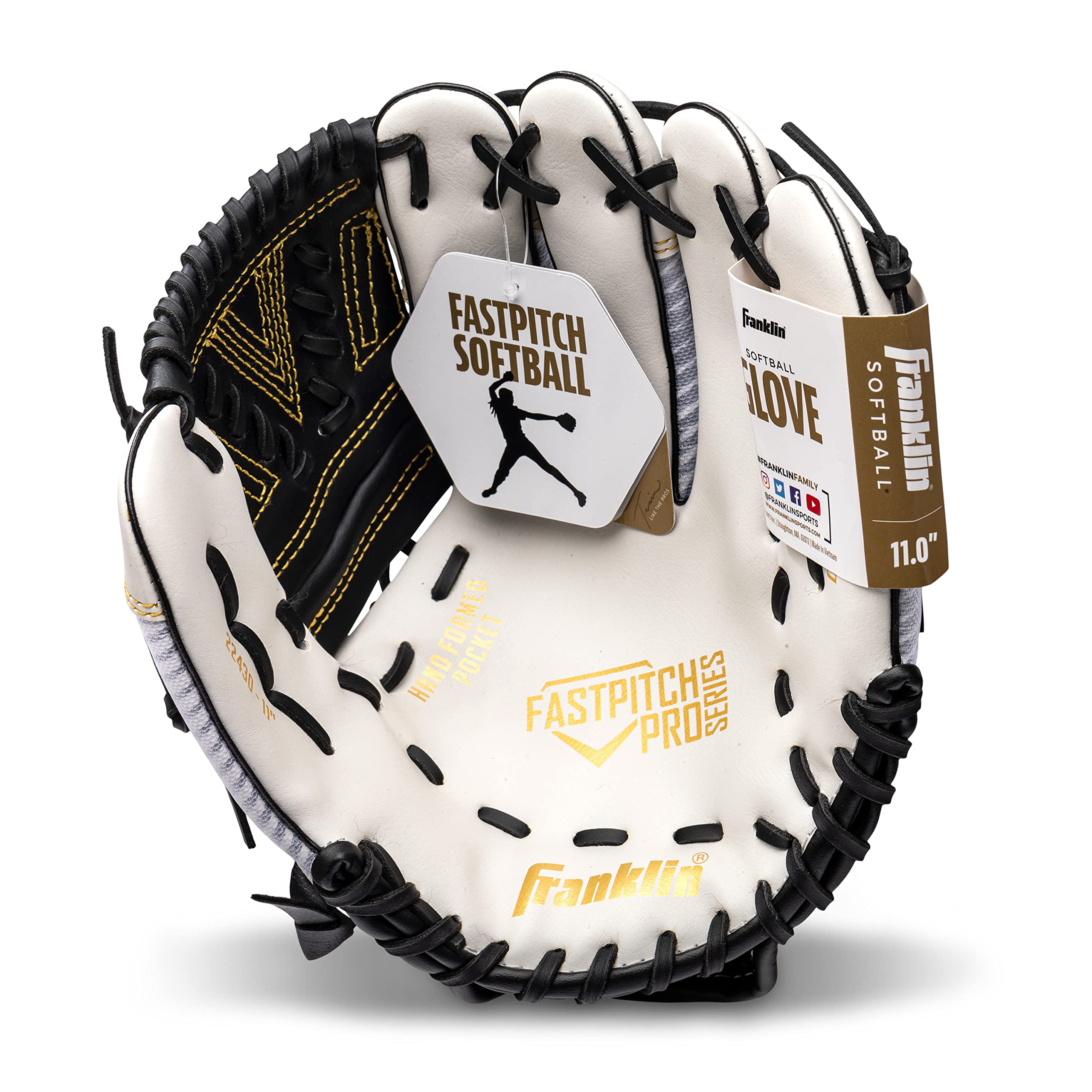 Softball Glv Wht/Blk 12'''' (Pack Of 1)