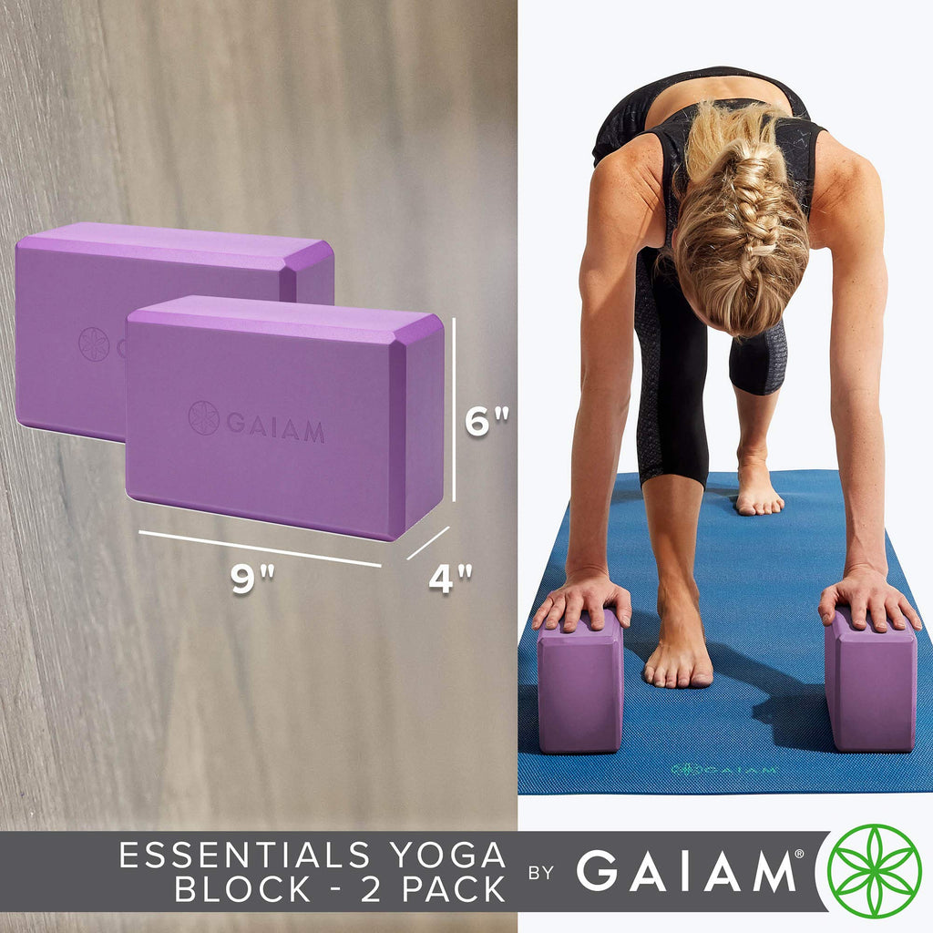 Gaiam Essentials Yoga Block (Set Of 2) - Supportive Latex-Free Eva Foam Soft Non-Slip Surface For Yoga, Pilates, Meditation, Dee