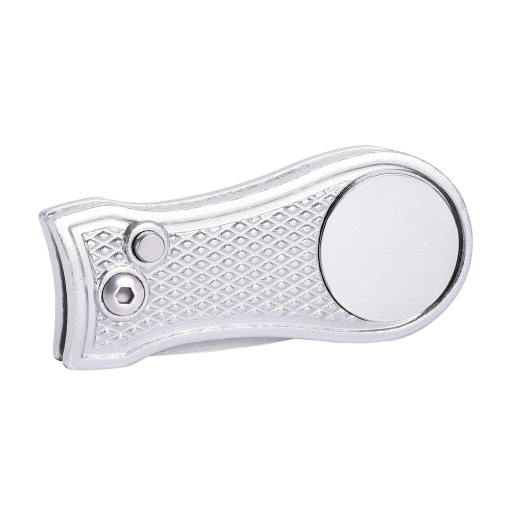 Mile High Life All Metal Foldable Golf Divot Tool With Pop-Up Button & Magnetic Ball Marker (Silver Bone)