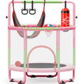 Yohood 55 Trampoline for Kids with Enclosure, 6-in-1 Toddler Trampoline Indoor Outdoor, Upgrade Full Anti-Rust Tube with Adjusta