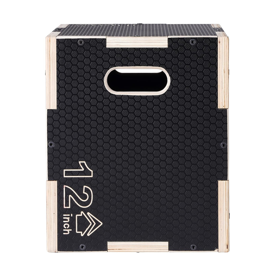 Vevor 3 In 1 Plyometric Jump Box, 16/14/12 Inch Wooden Plyo Box, Platform & Jumping Agility Box, Anti-Slip Fitness Exercise Step