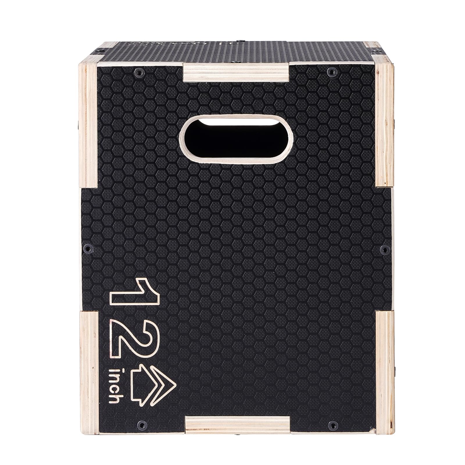 Vevor 3 In 1 Plyometric Jump Box, 16/14/12 Inch Wooden Plyo Box, Platform & Jumping Agility Box, Anti-Slip Fitness Exercise Step