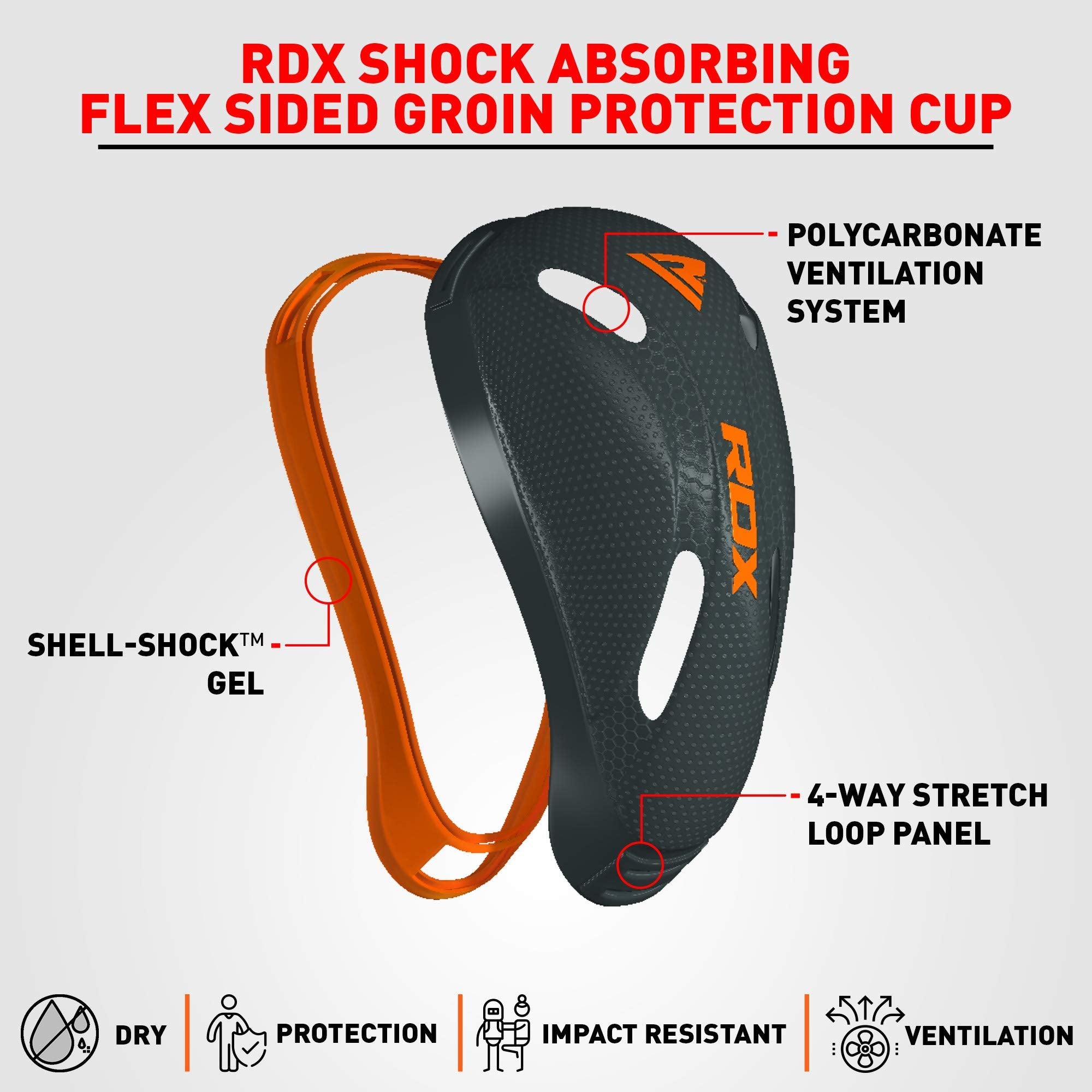 Rdx Groin Cup For Muay Thai, Mma, Boxing And Training, Ventilated Protector Shield Support For Kickboxing, Martial Arts, Taekwon