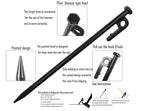 Lby 10Pcs Tent Stakes, 25Cm(9.84) Heavy-Duty Steel Solid Tent Stakes Pegs, Steel System Outdoor Tent Nail Camping Stakes, 45#Ste