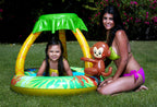 Poolmaster Learn-To-Swim Go Bananas Monkey Inflatable Kiddie Pool With Canopy