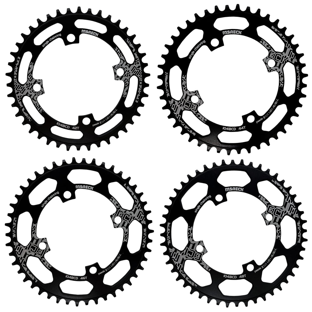 Msreck Round Oval Chainring 104 Bcd 32T 34T 36T 38T 40T 42T 44T 46T 48T 50T 52T Narrow Wide Single Chain Ring For Road Bikes, Mo