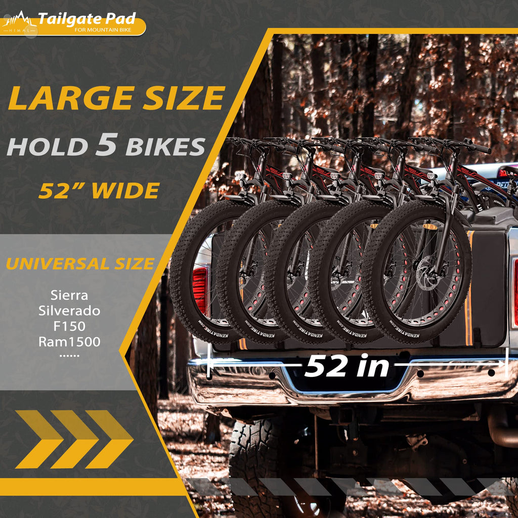 Gohimal Tailgate Pad Pro For Mountain Bike, Tailgate Bike Pads Up To 5 Mountain Bikes On Most Full-Size Trucks, With Reflective