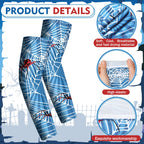 Newcotte 12 Pairs Arm Sleeves For Kids Compression Football Baseball Youth Uv Protection Breathable Cooling Sleeve (Spider,10-14