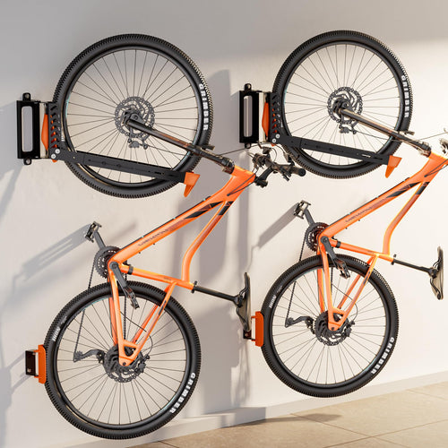 2-Pack Swivel Bike Rack Wall Mount, Bike Hangers for Garage, Space-Saving Vertical Bike Holder, Holds up to 77 lbs, Bicycle Wall