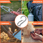 Grandbuy 3.15 Inch Large Spring Snap Hook Carabiner, 304 Stainless Steel Snap Hook Heavy Duty Carabiner Clip, Stainless Steel Sp