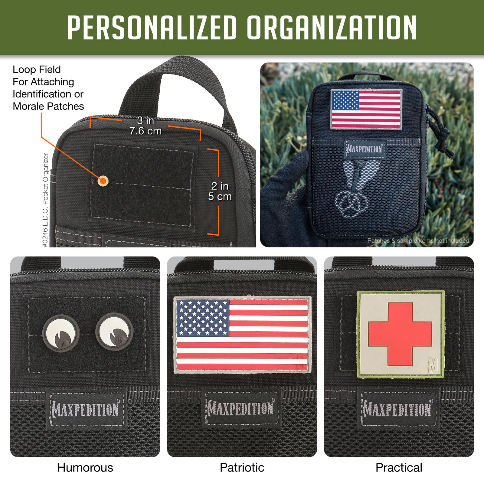 Maxpedition E.D.C. Pocket Organizer,Nylon (Black) 6x1x8