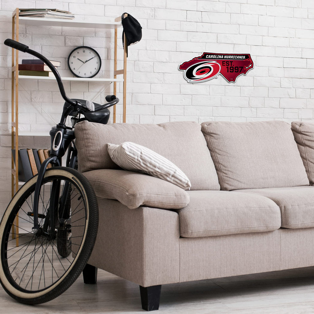 Rico Industries Nhl Carolina Hurricanes State Shape Shape Cut Pennant - Home And Living Room D  Cor - Soft Felt Ez To Hang, 18X0