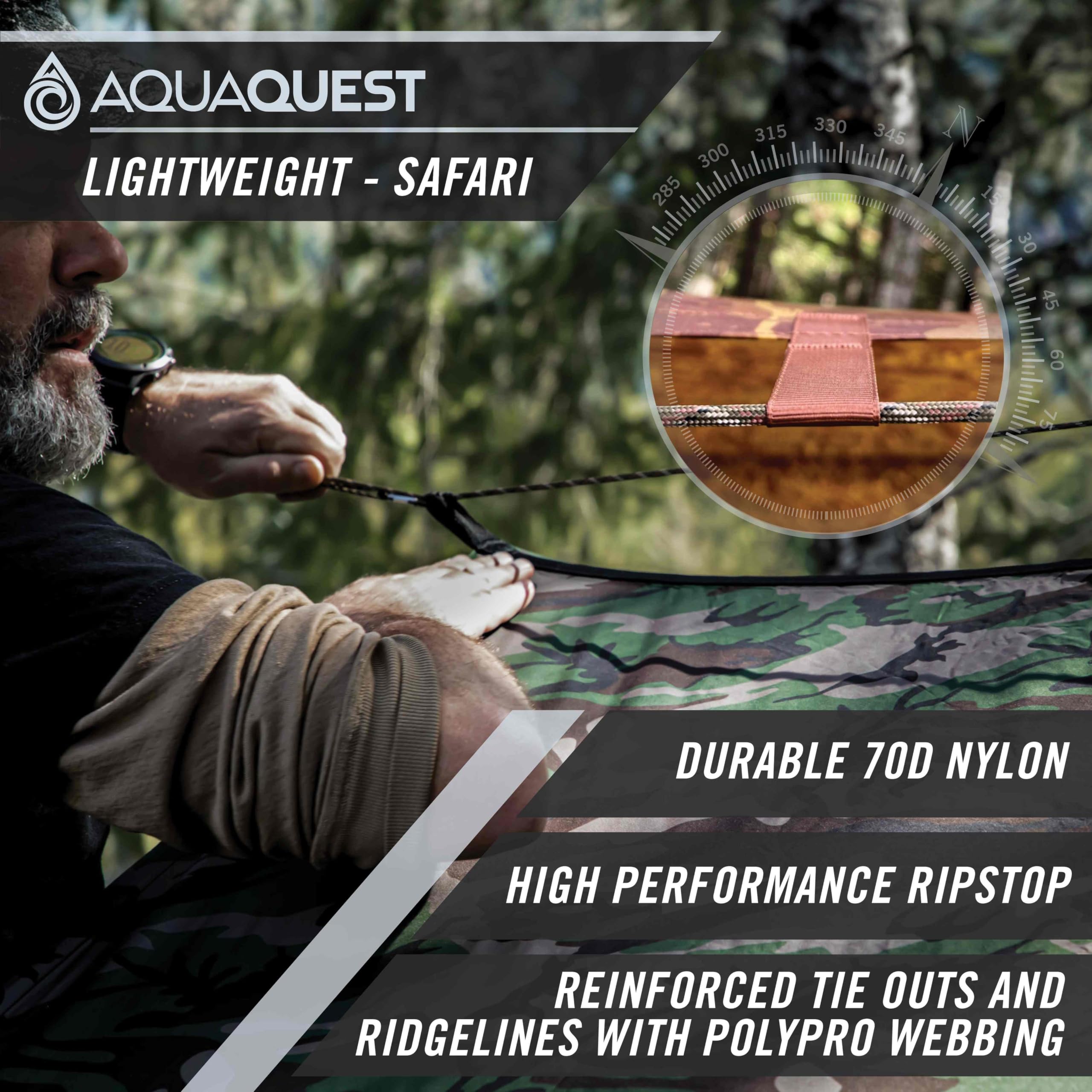 Aquaquest Defender Tarp - Heavy-Duty Waterproof (20,000 Mm) Seam-Taped Rain Fly For Camping, Bushcraft & Survival - 15  15 Olive