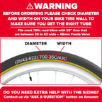Ultraverse Bike Inner Tube For 700X35-43C, 28 Inch Bicycle Wheel Sizes With 48Mm Presta Valve - Butyl Rubber Tubes For Road And