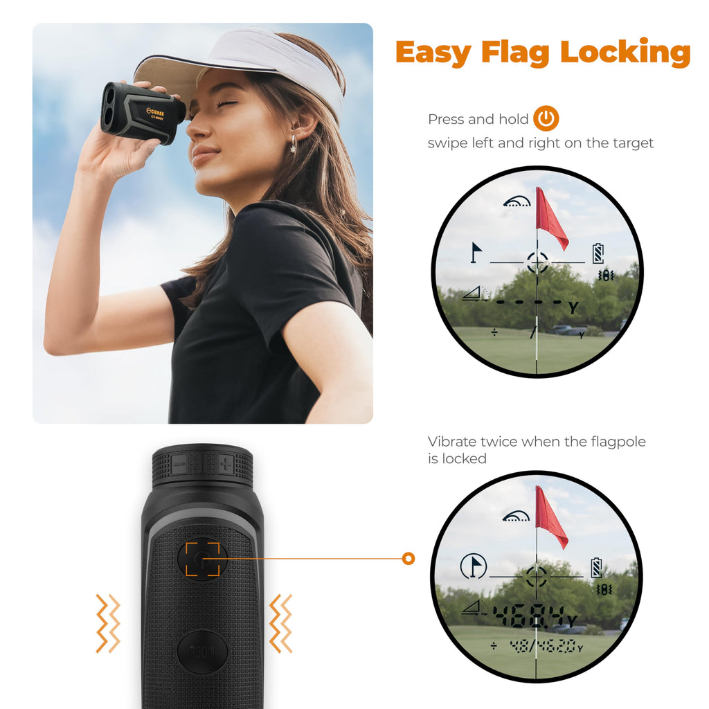Golf Rangefinder With Slope, Cigman 850 Yards Range Finder Golf, Laser Rangefinder Golfing With Usb Rechargeable, 6X Magnificati