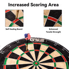 Gse 18'' Dart Board Set, Professional Self-Healing Bristle Dart Board Games Set With Six 17 Grams Steel Tip Darts, Regulation Si