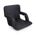 Oniva - A Picnic Time Brand Ventura Reclining Stadium Seat With Back Support - Bleacher Seat - Beach Floor Chair, (Black)