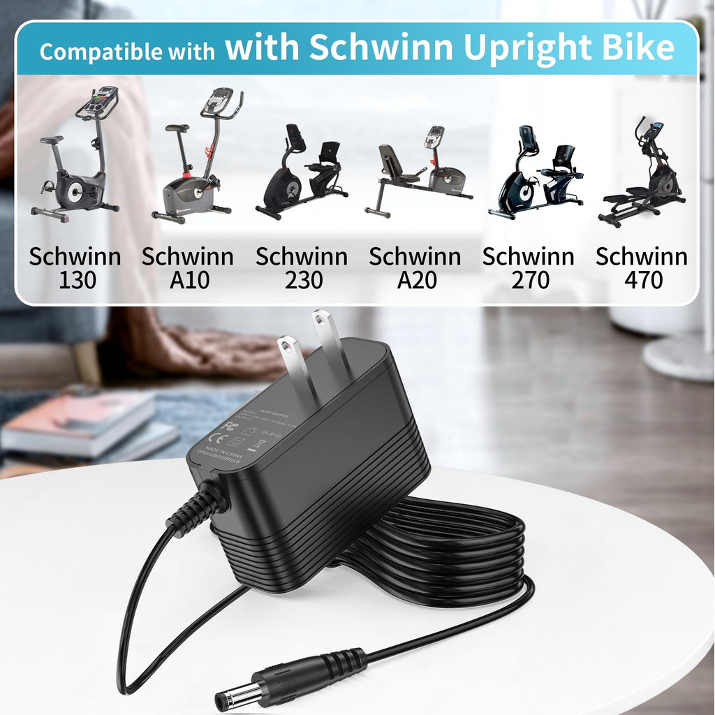 Power Cord For Schwinn Bike Charger Exercise Elliptical Recumbent Upright Trainer A10 A20 120 122 125 130 150 170 213 220 222 24