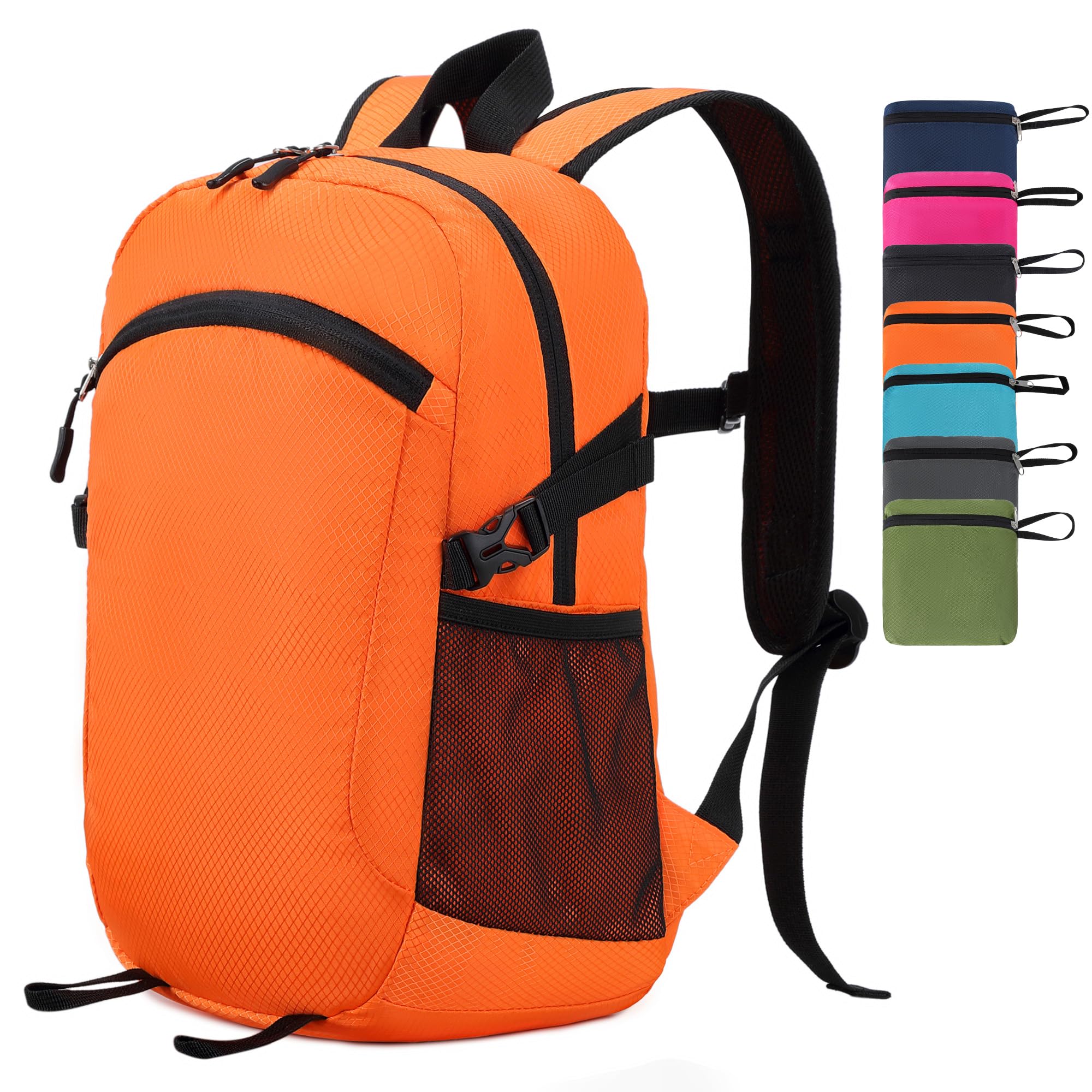 Five Substances Lightweight Hiking Backpack 18L Packable Foldable Small Daypack Collapsible Travel Bag Water-Resistant for Adult