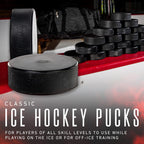 Franklin Sports Ice Hockey Pucks - Black Rubber Pucks For Ice Hockey - Official Size + Weight - Perfect For Rinks + Synthetic Pa