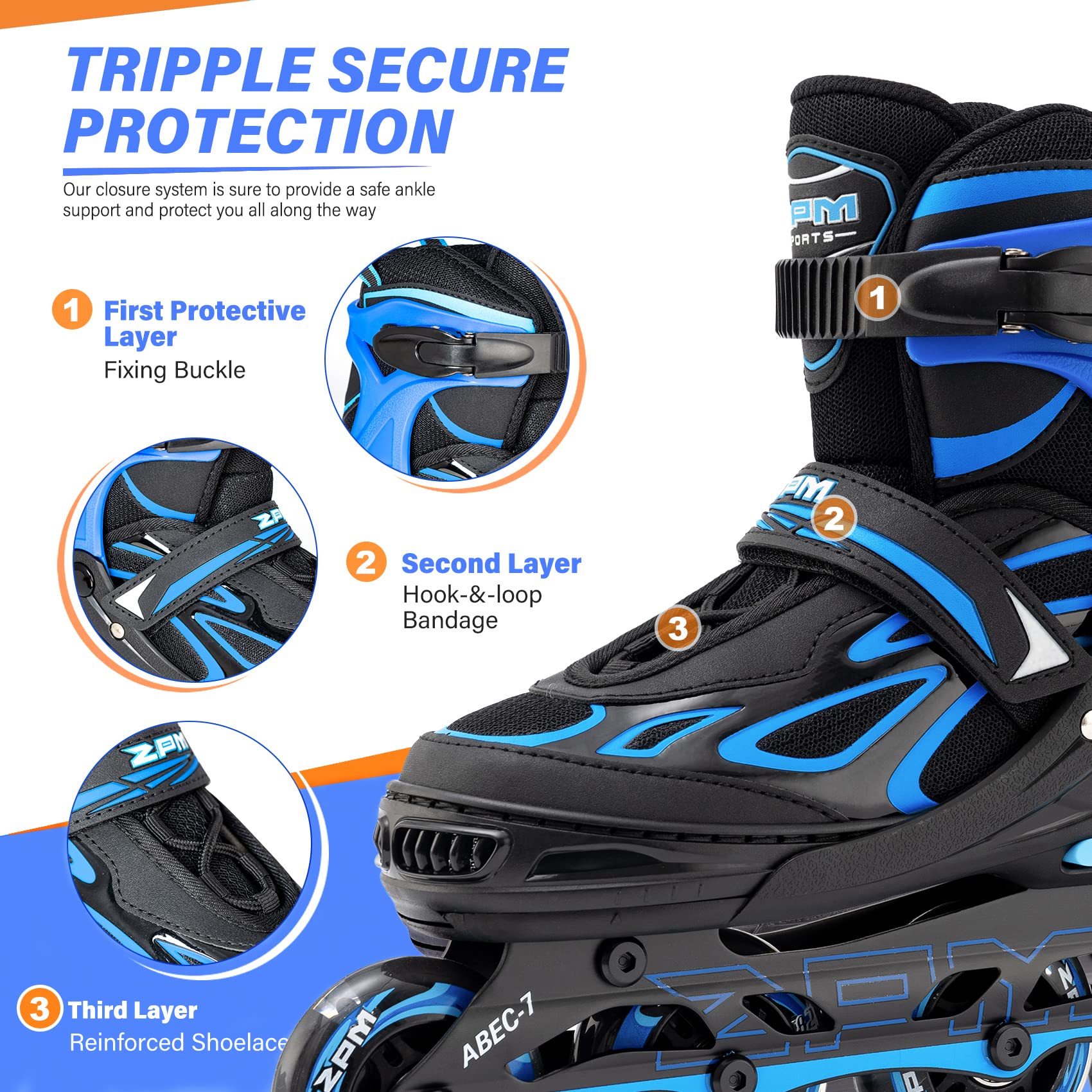 2PM SPORTS Vinal Inline Skates for Men with Light up Wheels Beginner Skates Fun Illuminating Outdoor Roller Skates for Kids and