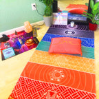 Neasyth Mexican Yoga Mat Beach Picnic Blanket Chakra Meditation Mat Yoga Rug Sunscreen Shawl Chakra Wall Tapestry Decor Boho Pil