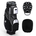 Camboke T-Lock Golf Cart Bag, Molded Lock Top Golf Bag with 14-Way Full-Length Dividers, 10 Pockets, Cooler Pocket, Silent Cart 
