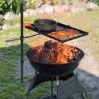 Redcamp Folding Swivel Campfire Grill, Portable Fire Pit Grill Grate Over Fire Pit, Heavy Duty Steel Grate & Camp Fire Rack With