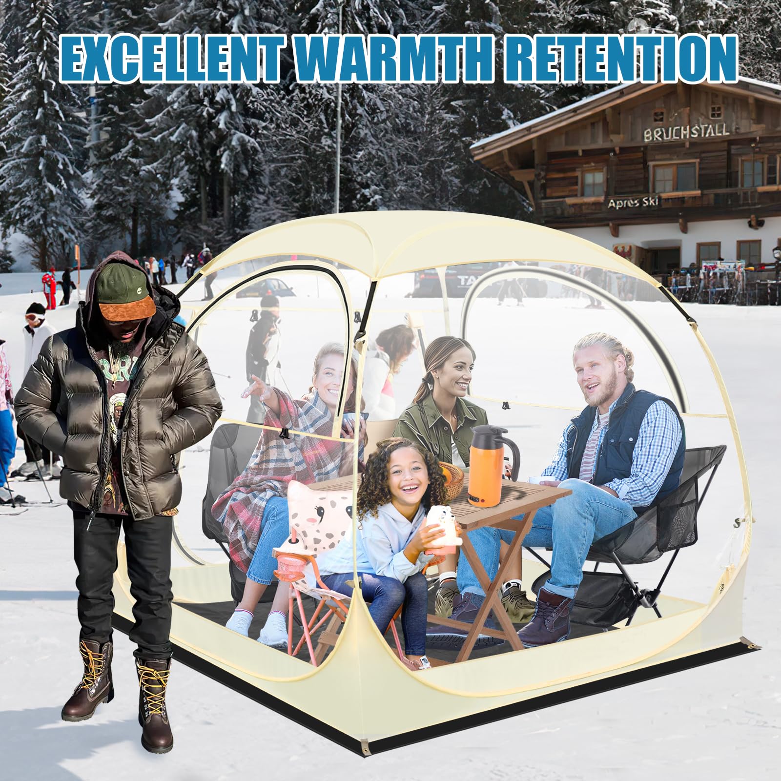 Eapele Sports Tent - Instant Pop-Up Shelter, Fits 6 Person Compact Or 4 Person Comfortably, Rain Protection For Sports, Camping,