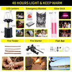 Survival Kit And First Aid Kit, 160 Pcs Emergency Supplies Camping Accessories With Upgraded Molle Bag, Gifts For Men And Women
