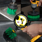 Drillbrush Green Kitchen Cleaning Drill Brushes - Stainless Steel Sink Cleaner/Copper Sink Cleaner - Electric Stove Cleaner/Gas
