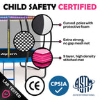 Trampoline for Kids and Adults -12Ft Trampoline with Net - with Bonus Sprinkler and LED Lights/ASTM Certified/Extra Sturdy Recre