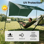 Free Soldier Camping Tarp Waterproof Portable Multifunctional Outdoor Traveling Awning Backpacking Shelter Rain Tarp (Lake Green