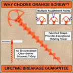 Orange Screw: The Ultimate Ground Anchor  Small Single Tent Stake  Made In Usa