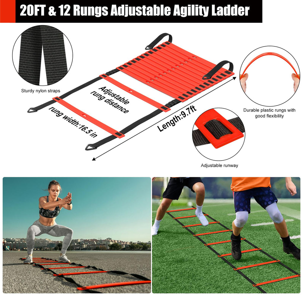 Kids Soccer Goals For Backyard Set, 2 Pack Of 6X4 Ft Portable Pop Up Soccer Nets With Soccer Ball, Agility Ladder, Cones, Comple