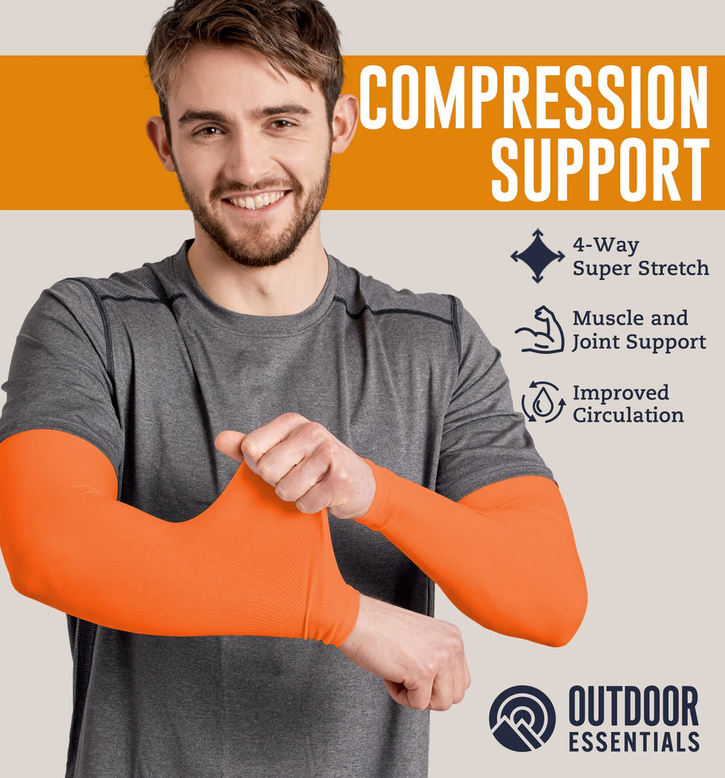 Outdooressentials Uv Sun Protection Compression Arm Sleeves - Tattoo Cover Up - Cooling Athletic Sports Sleeve For Football