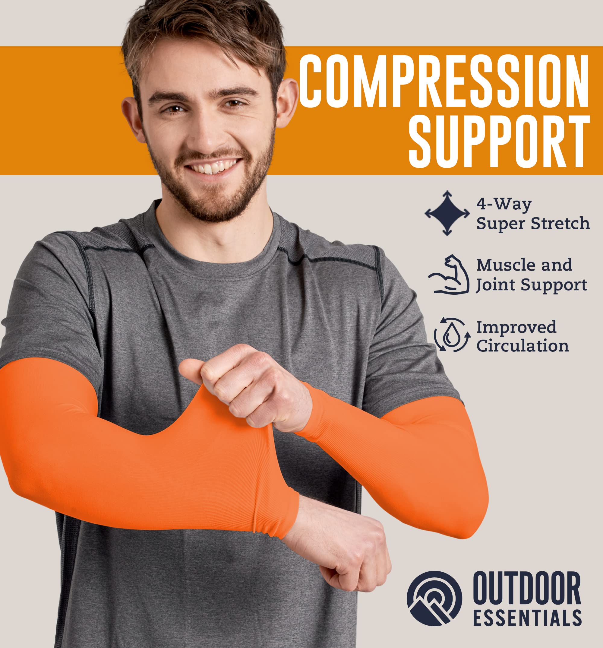 Outdooressentials Uv Sun Protection Compression Arm Sleeves - Tattoo Cover Up - Cooling Athletic Sports Sleeve For Football