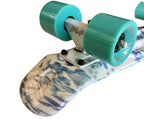 Lmai 22'' Cruiser Skateboard Graphic Blue Flower Floral Board Complete Skateboad
