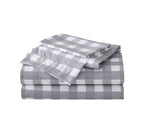 Eddie Bauer Home Sheets Cotton Percale Bedding Set, Crisp  Cool, Stylish Home Decor, King, Lakehouse Plaid Greywhite