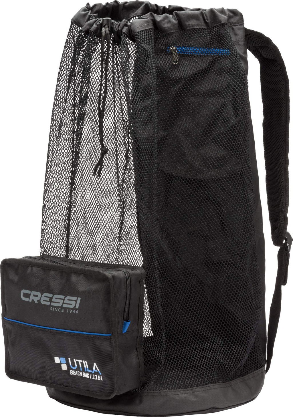 Cressi Heavy Duty Mesh Backpack 85 Liters Capacity For Snorkeling, Water Sport Gear | Utila: Designed In Italy, Black, One Size 