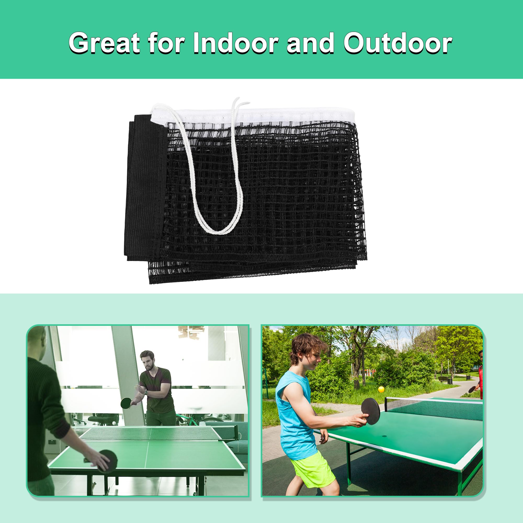 Uxcell Retractable Ping Pong Net For Any Table, Portable Table Tennis Net Replacement, Folding 68'' Nylon String Tension Ping Po