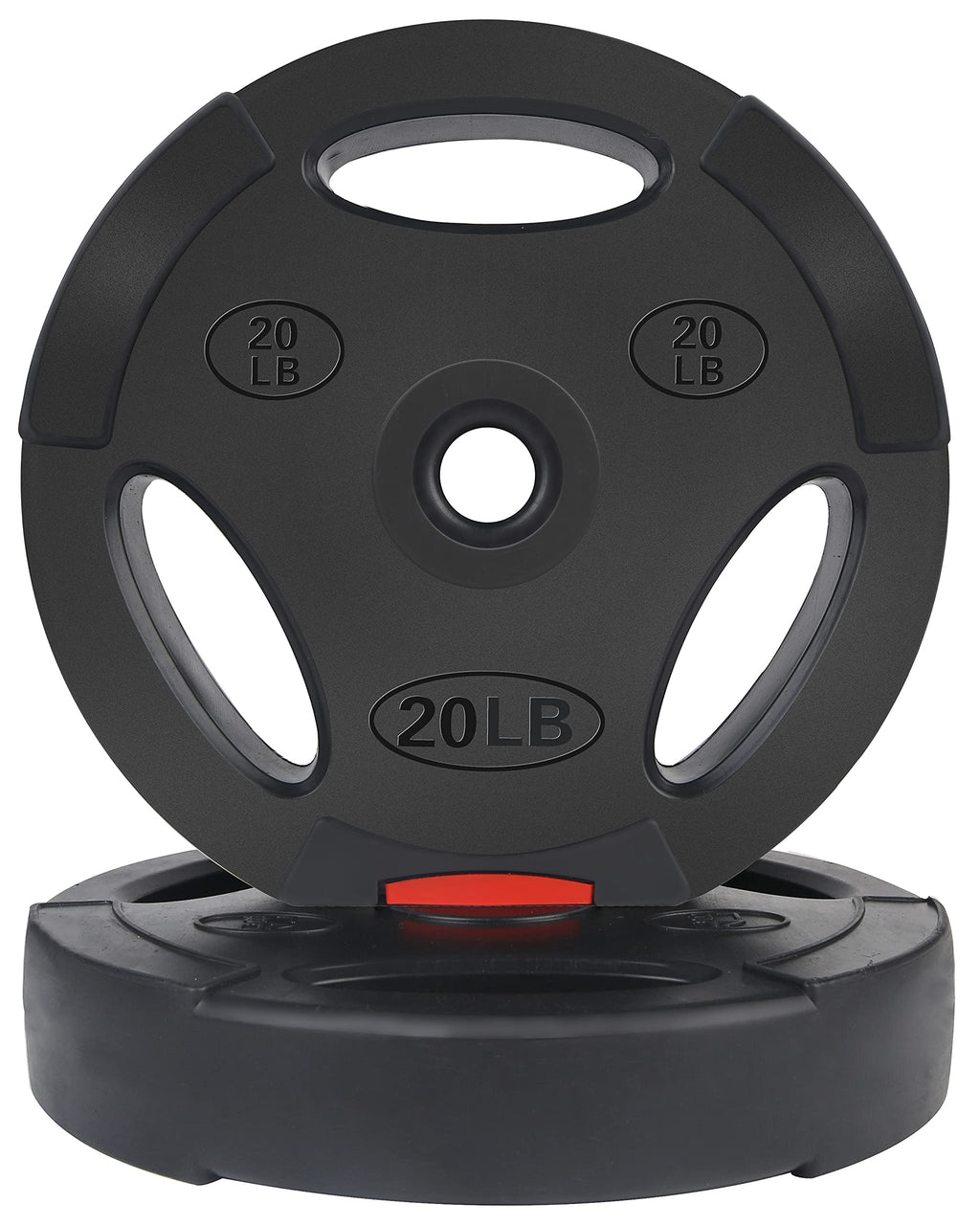 Balancefrom Vinyl Standard 1-Inch Plate Weight Plate For Strength Training And Weightlifting, 20-Pound, Pair