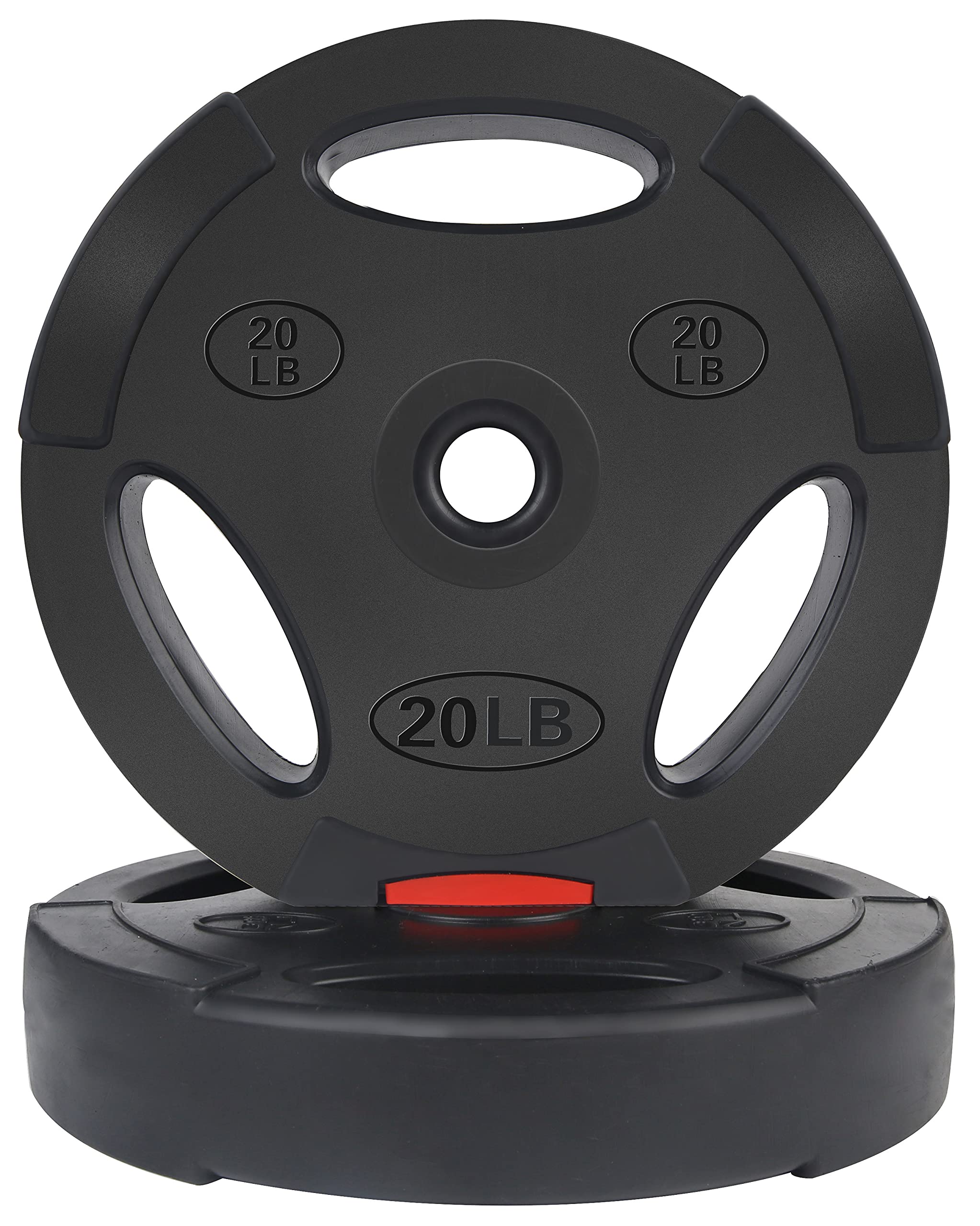Balancefrom Vinyl Standard 1-Inch Plate Weight Plate For Strength Training And Weightlifting, 20-Pound, Pair