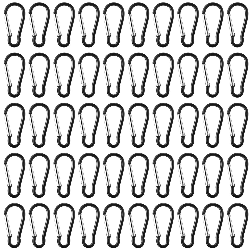 100Pcs Aluminum Carabiner Spring Clip Hook Keychain Buckle Pack Bulk For Camping Hiking Rv Fishing Traveling Backpack Bottle, Bl