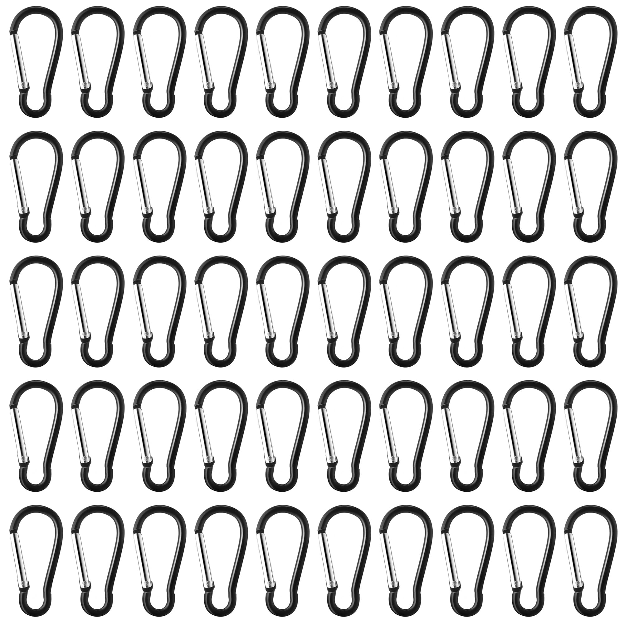 200 Pack Bulk Aluminum Carabiner Small Spring Clip Hook Spring-Loaded Gate Keychain Buckle Pack For Camping Hiking Backpack Bott