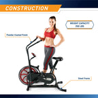 Marcy Fan Exercise Bike with Air Resistance System - Red and Black - NS-1000