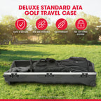 Skb Hard Shell Golf Bag, Ata Deluxe Travel Case W/ Wheels & Latches, 48'', Medium