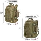 Zseararmy Large Tactical Backpack For Men Military Backpack With Diy System For Travel, Work,Camping,Hunting,Hiking,Sports (Gree